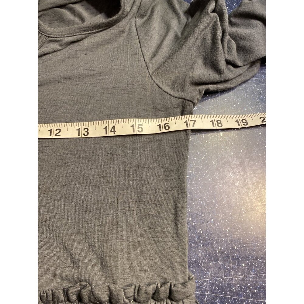 Matilda Jane Sz S Grey Gray Midi Dress Elastic/Tie Waistband V-Neck 3/4 Sleeve - Picture 10 of 12